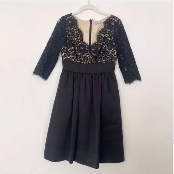 Eliza J Faille Scalloped Fit & Flare Lace Cocktail Black Dress | 2 - Picture 9 of 14